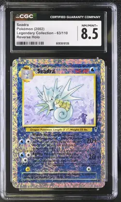 CGC 8.5 Seadra 2002 Legendary Collection 63/110 Reverse Holo Pokemon Card - Image 1