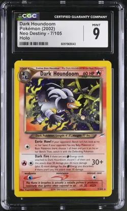 CGC 9 MINT Dark Houndoom 2002 Neo Destiny 7/105 Holo Pokemon Card - Image 1