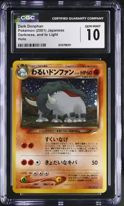 CGC 10 GEM MINT Dark Donphan Japanese Neo Destiny 232 Holo Pokemon Card - Image 1
