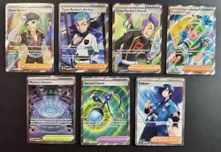 Pokemon TCG 7 Card Bundle Trainer Holo Team Rocket - Image 1