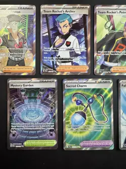 Pokemon TCG 7 Card Bundle Trainer Holo Team Rocket - Image 3