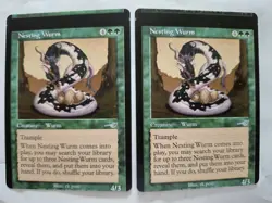 MTG Miss Print Miss Cut exceptionally rare Nemesis twin x2 Nesting Wurm Uncommon - Image 1
