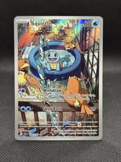 Squirtle Illustration Rare Surging Sparks 148/142 Pokemon TCG Card NM - Image 1