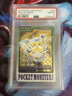 1997 Carddass Pocket Monsters Pikachu #025 Japanese PSA 8 NM Mint - Image 1