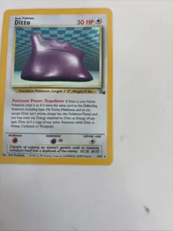 POKEMON TCG DITTO 3/62 FOSSIL SET HOLO RARE!! - Image 4
