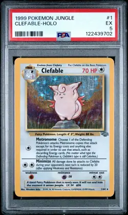 1999 POKEMON JUNGLE #1 CLEFABLE-HOLO PSA 5 - Image 1