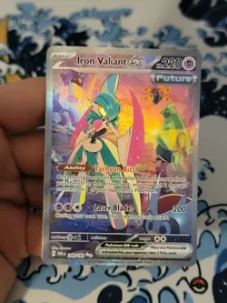 Pokemon TCG Iron Valiant EX Paradox Rift 249/182 Special Illustration Rare NM - Image 1