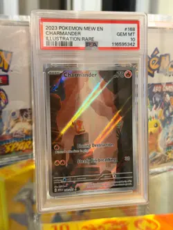 2023 POKEMON MEW EN-151 ILLUSTRATION RARE #168 CHARMANDER PSA 10 - Image 1