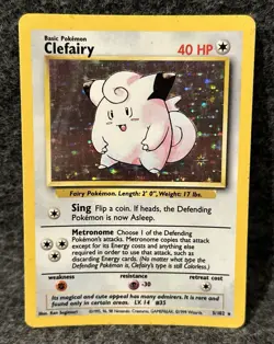 1999 Pokemon Unlimited Clefairy Rare Holo #5/102 - Image 1
