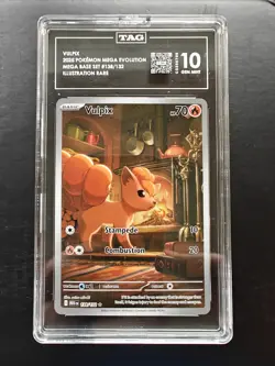 2025 POKEMON MEG EN-MEGA EVOLUTION ILLUSTRATION RARE #138 VULPIX TAG 10 - Image 1