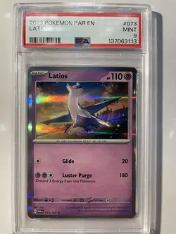 Latios Holo Rare - 073/182 - Paradox Rift Pokemon 2023 Scarlet & Violet PSA 9 - Image 1