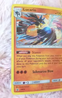 2017 Pokemon Lucario SM54 Cosmos Holo Promo - SM Black Star Promo - Image 2