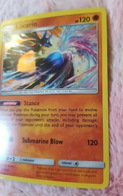 2017 Pokemon Lucario SM54 Cosmos Holo Promo - SM Black Star Promo - Image 3