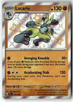 Lucario ⭐ 174/091 Holo Shiny Rare Paldean Fates 2024 Pokemon NM - Image 1