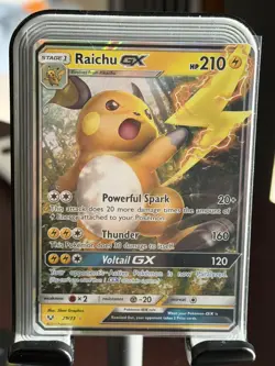 Pokemon Raichu GX 29/73 Ultra Rare Shining Legends Series LP - Image 1