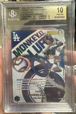 2025 One Piece Promo Dodgers Attendance Giveaway Monkey D. Luffy BGS 10 PRISTINE - Image 1
