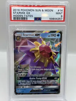 Starmie GX 14/68 S&M Hidden Fates Holo Ultra Rare Pokemon TCG Card PSA 9 MINT - Image 1