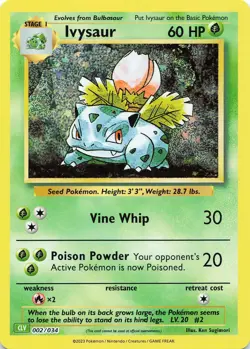 POKEMON Ivysaur #002/034 Holo Trading Card Game Classic NM - Image 3