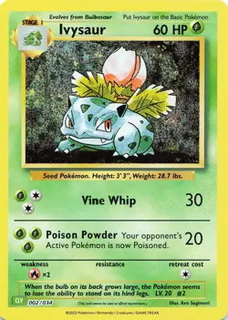 POKEMON Ivysaur #002/034 Holo Trading Card Game Classic NM - Image 5