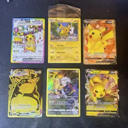 Pokemon Card x6 Pikachu Lot, illustration rare, sealed promo, V, trainer - Image 1