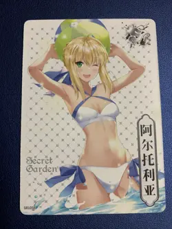 Saber Fate Order FGO Swimsuit Secret Garden Goddess Waifu Card Girl Doujin Anime - Image 1