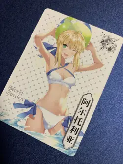 Saber Fate Order FGO Swimsuit Secret Garden Goddess Waifu Card Girl Doujin Anime - Image 3