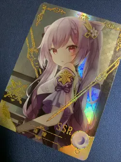 Keqing Genshin Impact 80 Holo Foil SSR Goddess Doujin TCG Anime Waifu Card Girl - Image 3