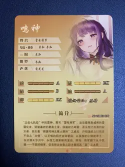 Raiden Shogun Genshin Impact Foil SSR Goddess Doujin TCG Anime Waifu Card Girl - Image 2