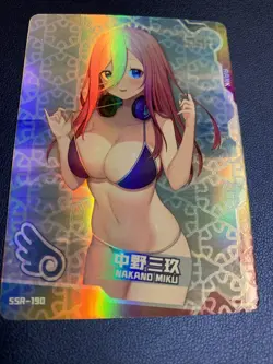 Miku Nakano Quintuplets Cute 190 Swimsuit Goddess Waifu Card Girl Doujin Anime - Image 5