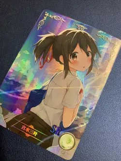 Mitsuha Miyamizu Your Name Holo Foil Goddess Doujin TCG Anime Waifu Card Girl - Image 3