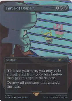 MTG Force of Despair Foil 1936 SLD Secret Lair Spongebob Squarepants Squidward - Image 1