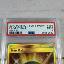 PSA 9 Nest Ball Secret Rare – Pokemon Sun & Moon #158 - Image 2