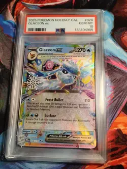 Pokemon Glaceon Ex Prismatic Evolution 026/131 Holiday Calendar PSA 10 - Image 1
