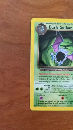 Dark Golbat 24/82 Team Rocket Regular Pokemon TCG Vintage Rare NM - Image 3