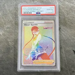2021 Pokemon SWSH Full Art Elesa's Sparkle Fusion Strike Rainbow Secret PSA 10 - Image 1