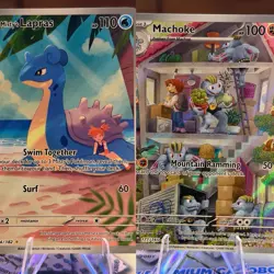 Pokemon TCG Machoke Scarlet & Violet 151 & misty's Lapras Destined Rivals Nm - Image 1