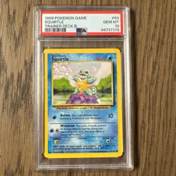 PSA 10 - Pokemon SQUIRTLE 63/102 Base Set MISTY'S TRAINER DECK B - RARE Red Back - Image 2