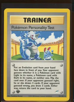 Pokemon Personality Test U Trainer 102/105 Ex/NM 1st Edition Neo Destiny Pokemon - Image 5