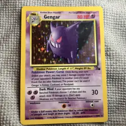 🔥🔥Gengar 5/62 Holo Rare Pokemon 1999 Fossil - MP - Image 1