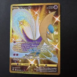 Pokemon card Cresselia Gold Secret Rare Evolving Skies Full Art Card 228/203 - Image 1