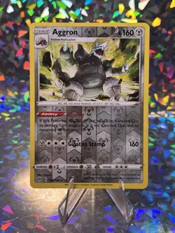 Aggron 123/189 Rare Reverse Holo SWSH03: Darkness Ablaze Pokemon - Image 1