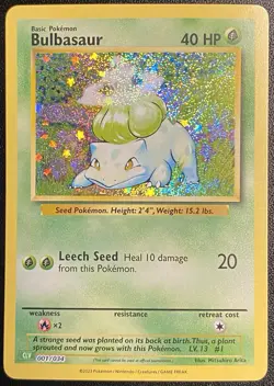Bulbasaur Holo 001/034 Pokemon TCG Pokemon Trading Card Game Classic Collection - Image 2