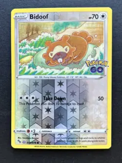 Bidoof Ditto Reverse Holo Pokemon Go Card 059/078 Unpeeled - Image 1