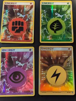 Shiny energy cards 2006 Fighting, Grass, Lighting & Psychic - Image 1