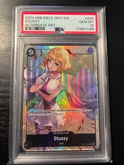 2024 One Piece STUSSY OP07 086 Alternate Art PSA 10 Gem Mint! - Image 1