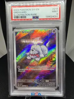 Pokemon TCG Greavard Scarlet & Violet Base Set Holo Card 214/198 PSA 9 - Image 1