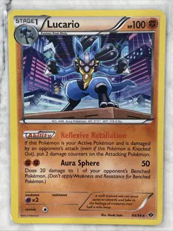 Pokemon Lucario 64/99 Next Destinies Reverse Holo Rare Stage 1 HP100 2012 Card - Image 1