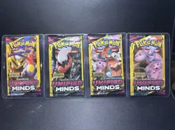 POKEMON Sun & Moon UNIFIED MINDS 3 Card Mini Booster Packs Complete Pack Art Set - Image 1