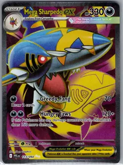 Mega Sharpedo ex 113/094 ME02: Phantasmal Flames - Pokemon Card - NM - Image 1