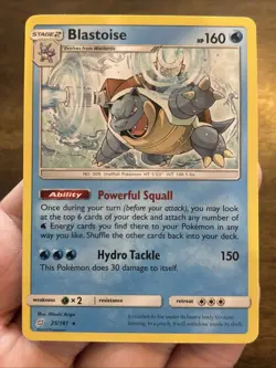 Pokemon Blastoise 25/181 Team Up Rare Hydro Tackle English Card NM - Image 1